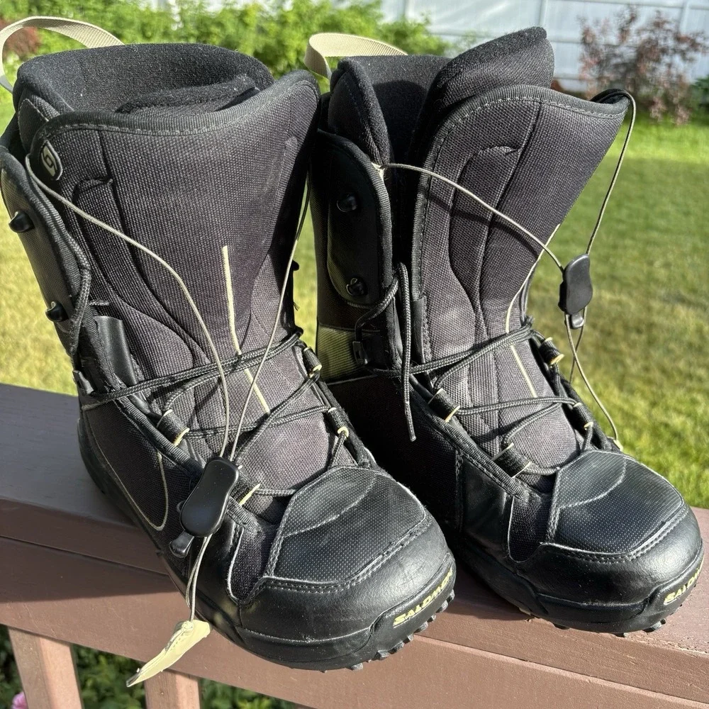 Salomon Snowboarding Boots Men's Echelon ThermicFit Size 8 Black W/ Speed Laces